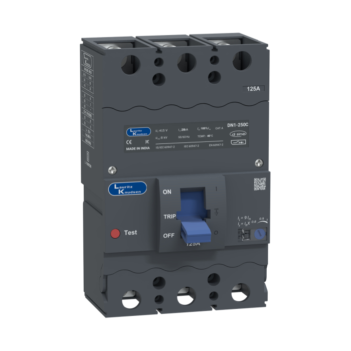 L&T/LK dsine DN1-250C 125A 3Pole 25ka MCCB Thermal - Magnetic