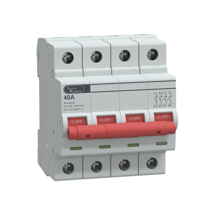 L&T/LK Exora Isolator 4 Pole 40Amp 10kA (BF404000)