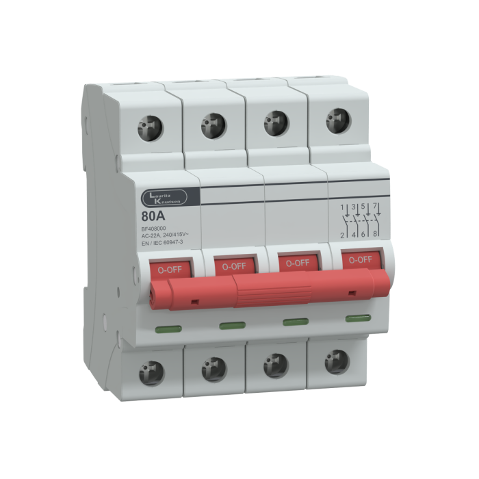 L&T/LK Exora Isolator 4 Pole 80Amp 10kA (BF408000)